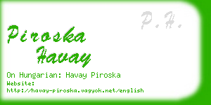 piroska havay business card